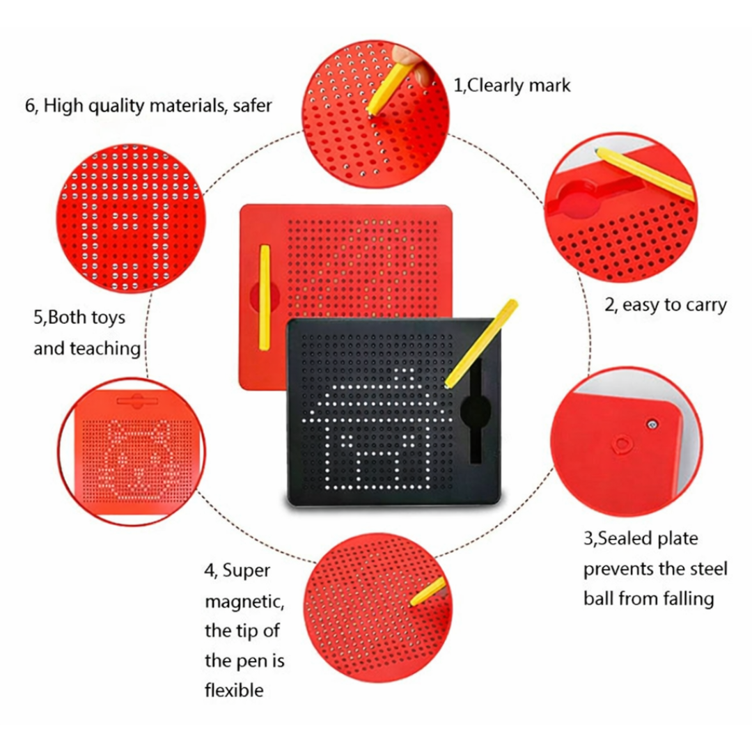 Magnetic Drawing Board | Erasable | Magnetic Stylus Pen included | Gift for Kids ages 3+