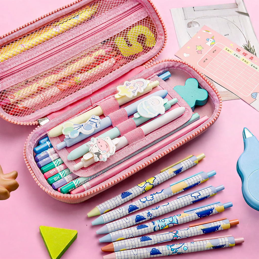 Cute 3D Plushy Pencilcase | Durable EVA Hardshell Material | Compact and Spacious | School Kids