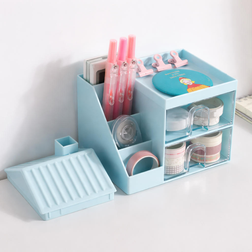 Sweet Home Desk Organiser | Stationery Holder | Space Saving | School, Home or Office Stationery Holder