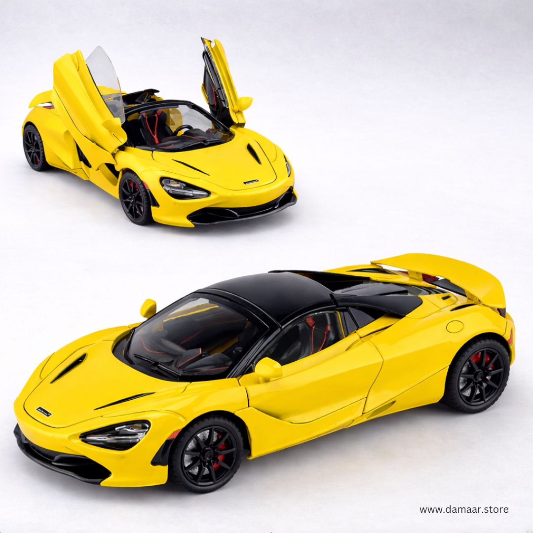 McLaren Supercar | 1:24 Large Size | Premium and Rich Look | Die Cast Metal Pull Back | Lights and Music