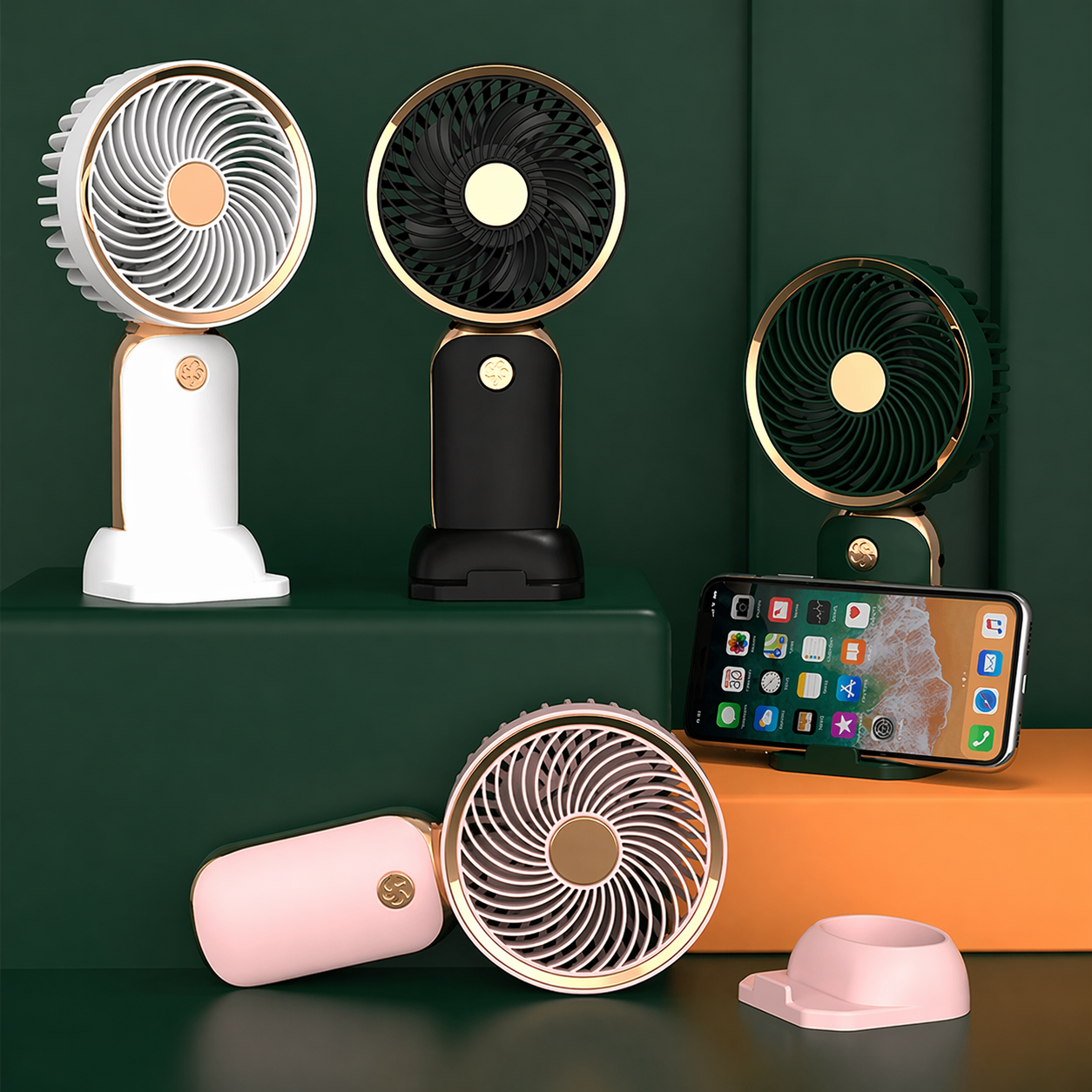 Mini Handheld Fan | 2-in-1 Use - Handheld & Table Fan | USB Rechargeable | Desk & Travel Cooling Fan | Quiet & Compact