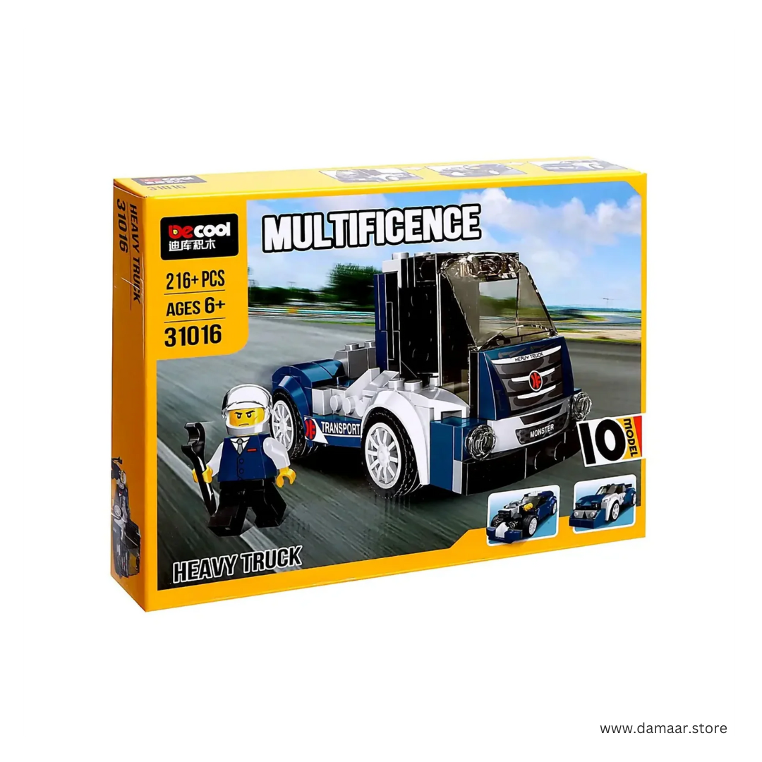 Heavy Truck | Build 10 Unique Vehicles | Multificence, Lego Blocks | For Kids Aged above 6 Years | Gift Set