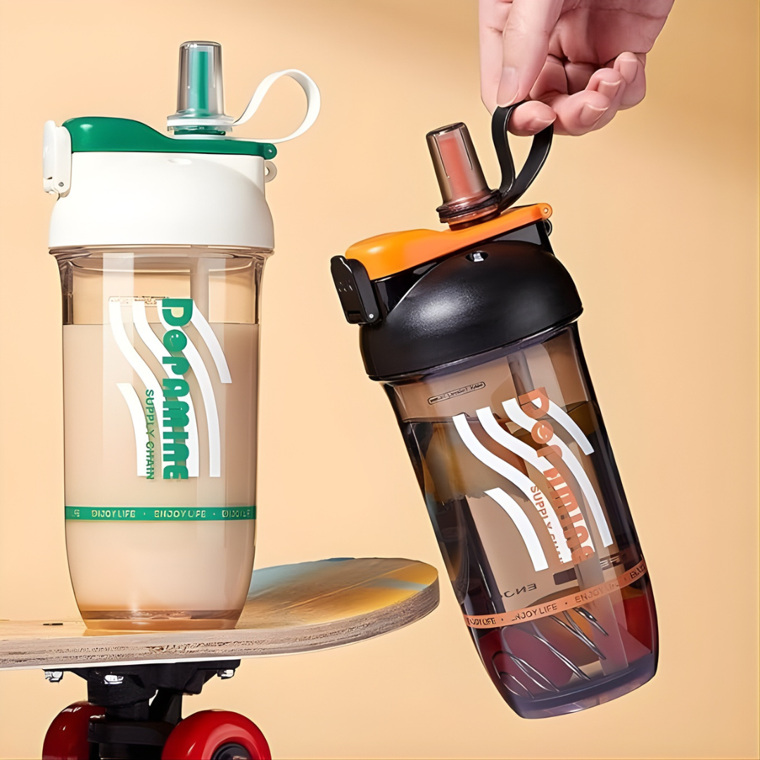 Stylish Sports Shaker Bottle | Dual Drinking Option | 750ML Capacity | BPA Free | Ideal for Sports, Gym and Travel