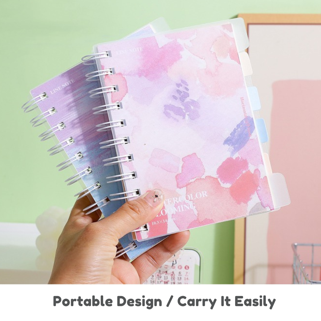 Watercolour Blooming Notebook| Ruled Pages | Waterproof Cover | Available in A5 & A6 Size Notebook | School or Office