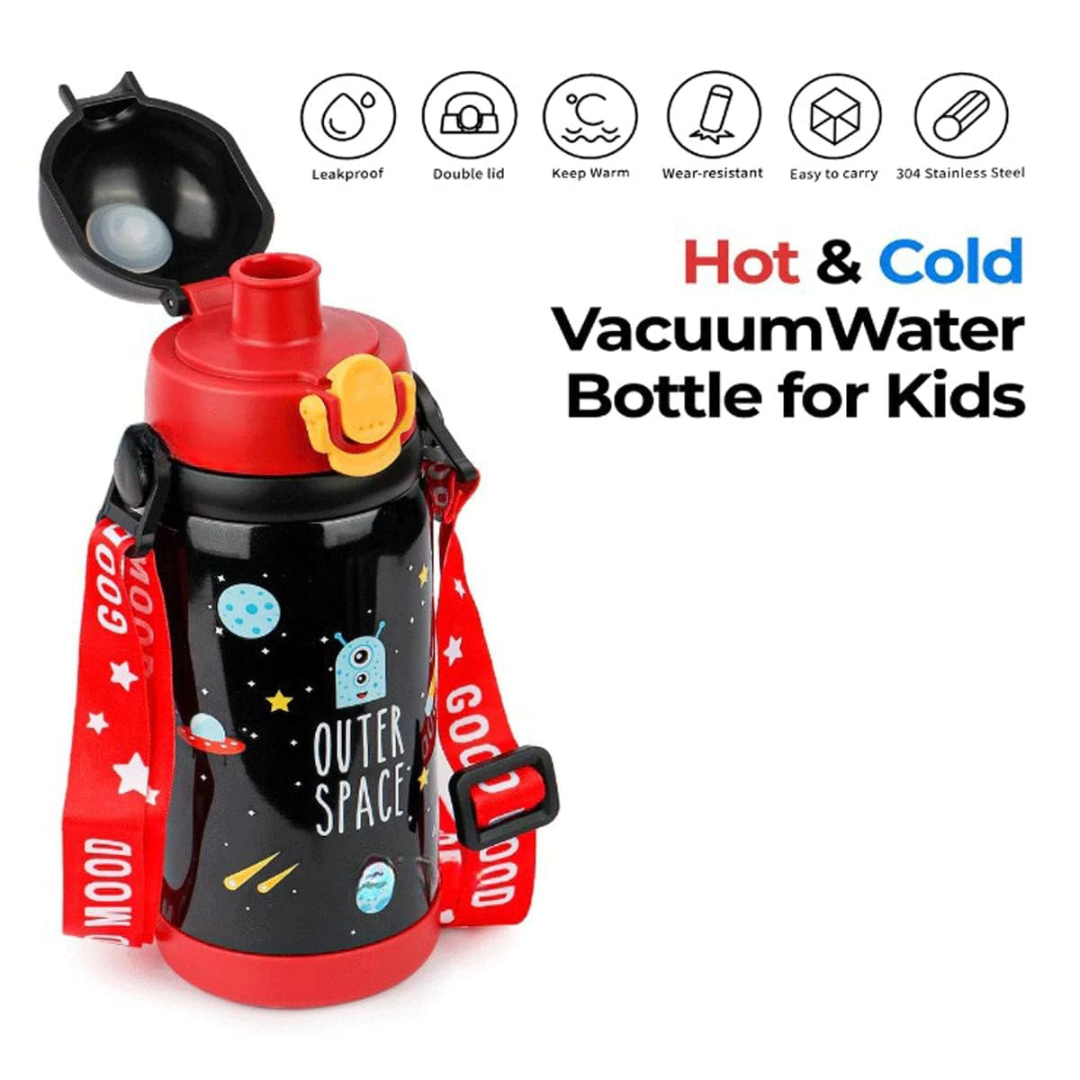 Trendy Outerspace Water Bottle | Stainless Steel Bottle | Leak-Resistant | Adjustable Strap | For Kids and Teen