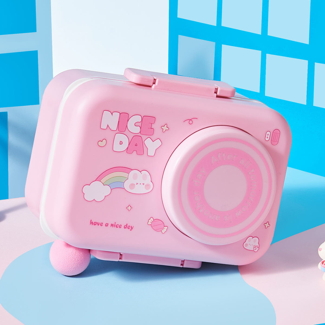 Camera Style Lunch Box | Stainless Steel | Secure Lock | Lightweight and Portable | For Travel, Picnic or School