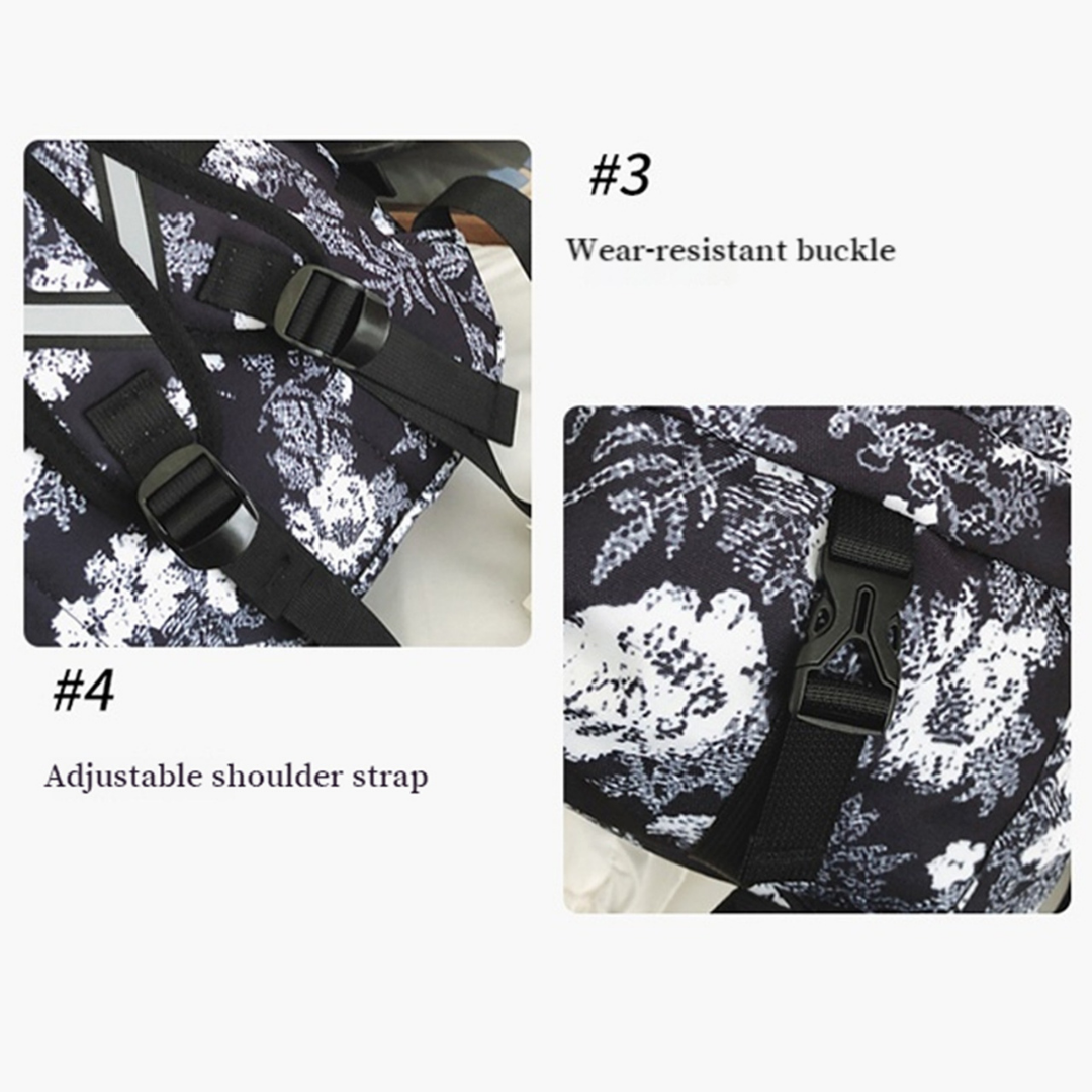 Trendy Floral Backpack | Multi Compartment Spacious | Water Resistant | School, College and Travels | Ideal for Teens & Adults