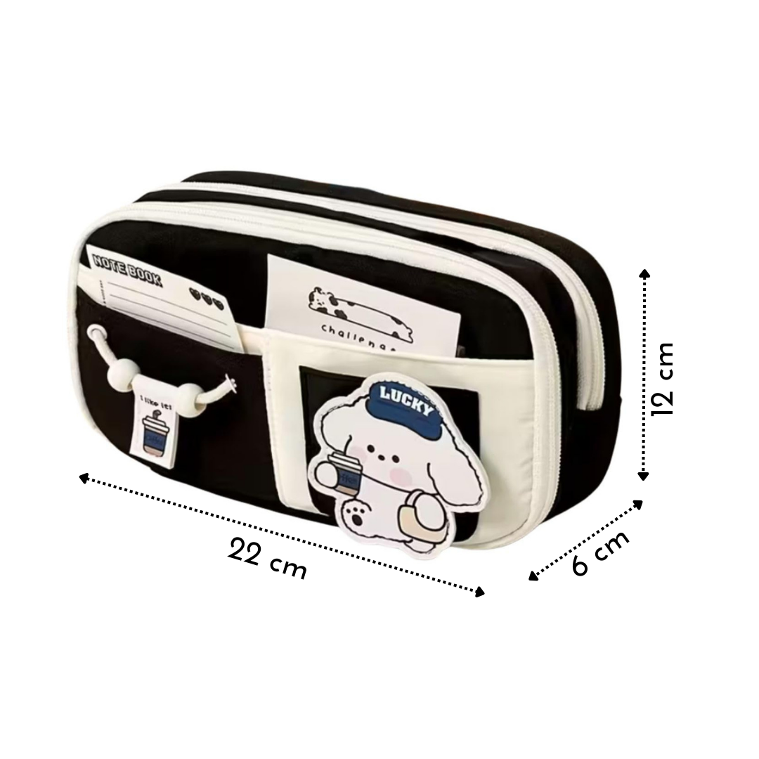 Modern Style Pouch | Multi-Pocket Pencil Case | Durable Fabric | Ideal for Teens and Travels
