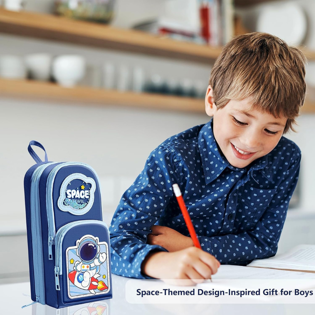 Cute Cartoon Stationery Pouch | Large Capacity Pencil Case Design | Durable Fabric | Ideal for Students