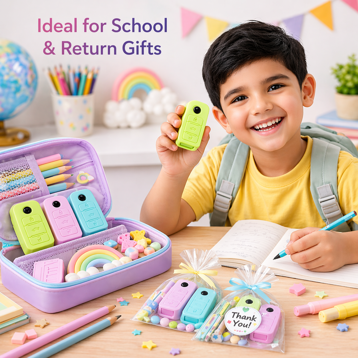 Car Remote Key Eraser | Fun and Fancy Eraser | Set of 2 Random Colours | Return Gifts & Stationery Collections