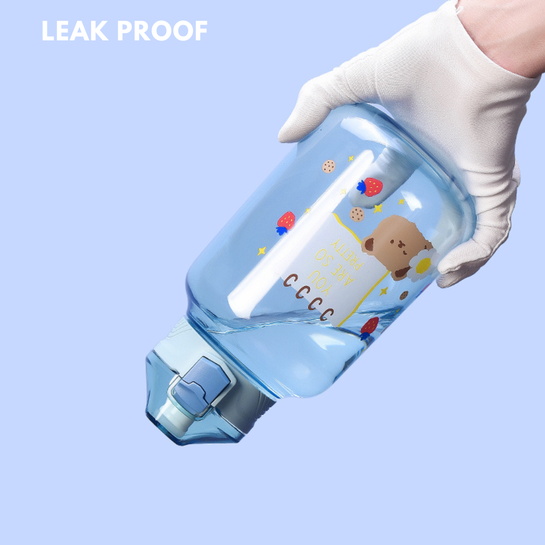 Cute Jumbo Water Bottle | 1200 ML Capacity | BPA Free | Leakproof Design | For School, Travel, and Outdoor Activities
