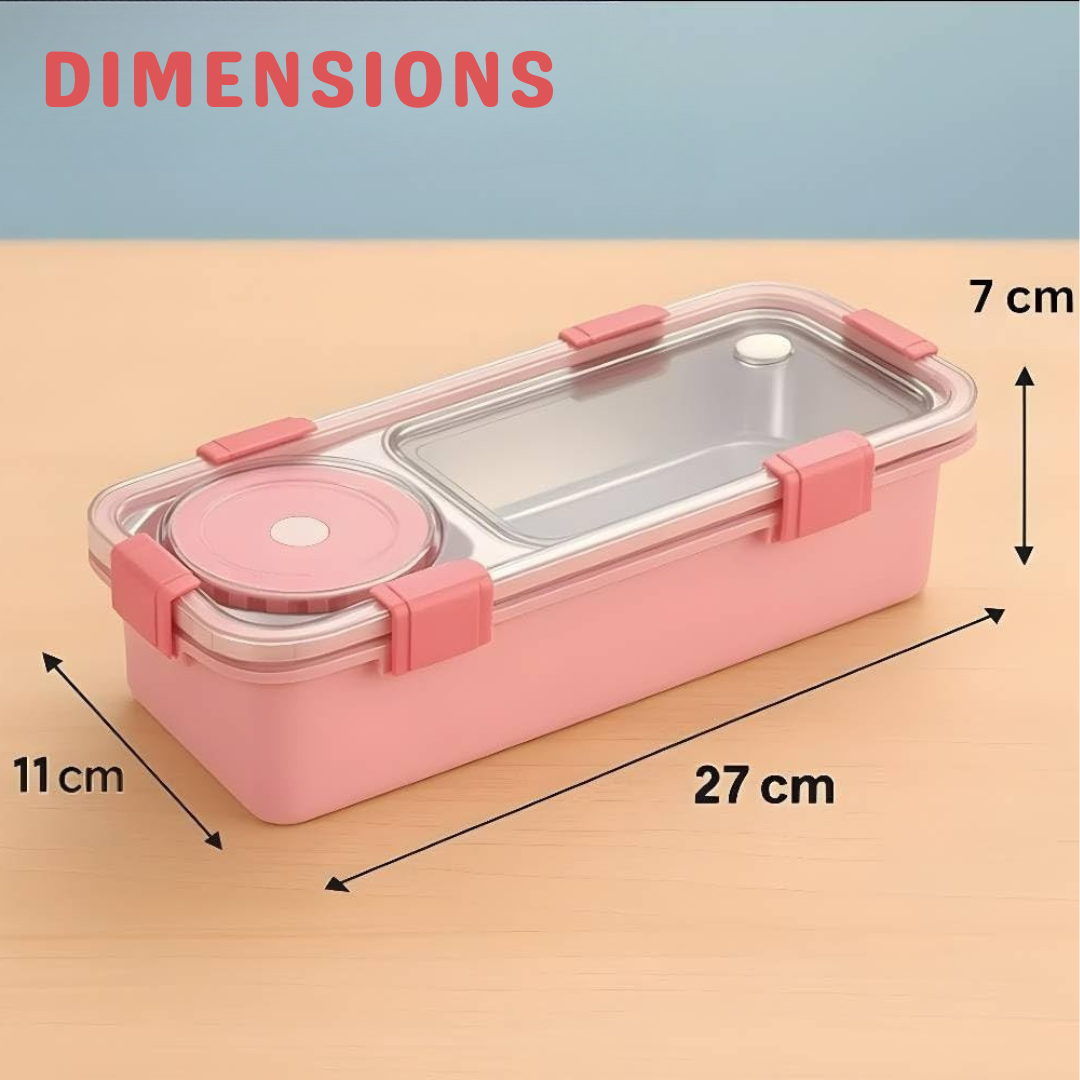 SlimLock Duo Lunch Box | Portable and Compact | Stainless Steel Tiffin | Leak-proof | Ideal for School, Office or Travel