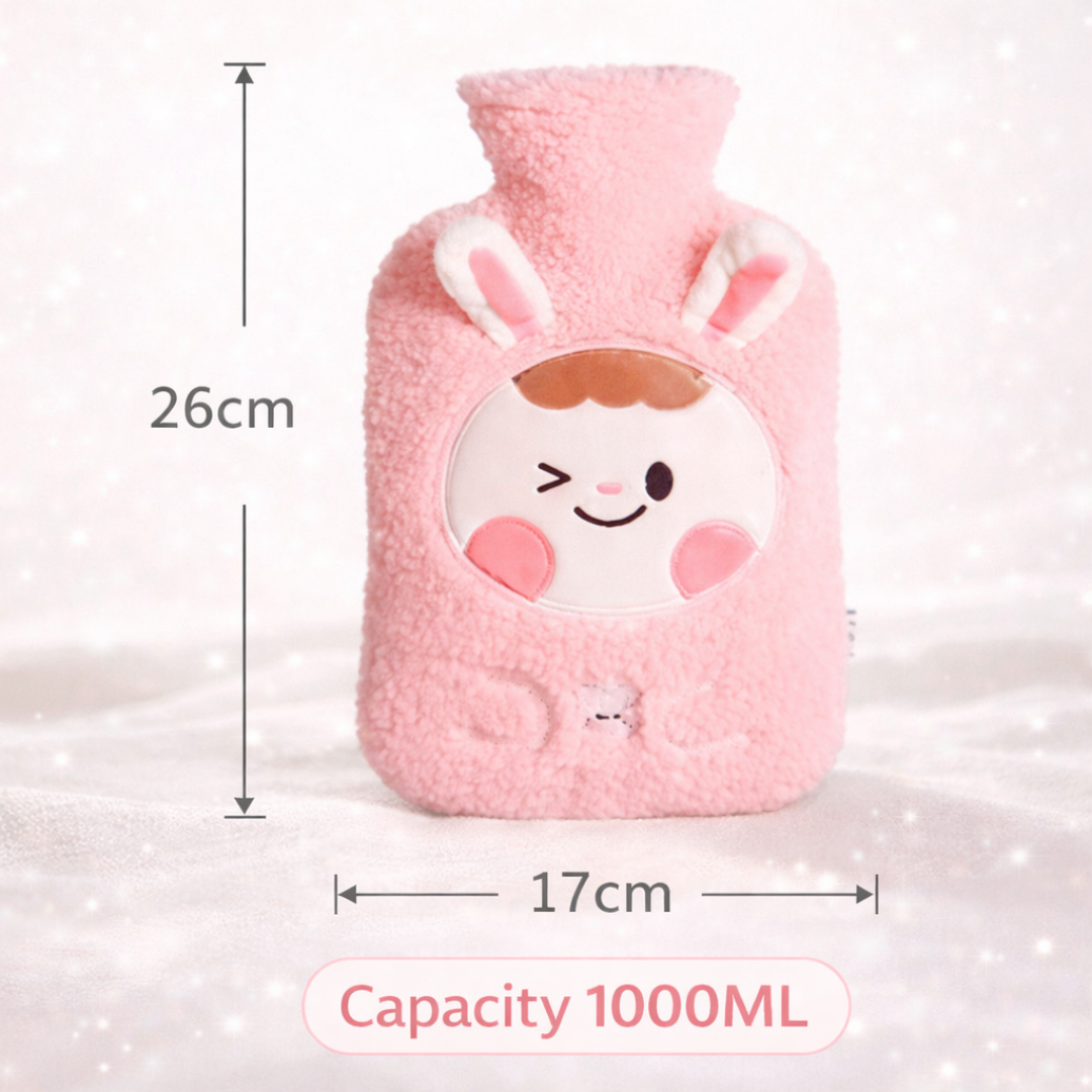 Cute MimiCare Hot Water Bag | 1000ml Reusable Bag | Soothing Relief | Compact and Travel Friendly Design