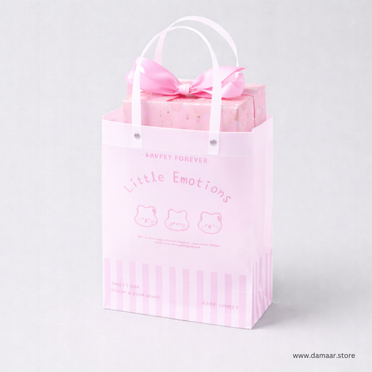 Happy Emotions Tote Gift Bag | Set of 4 Tote Gift Bags | Colourful | Clear PVC Bag | Premium Look