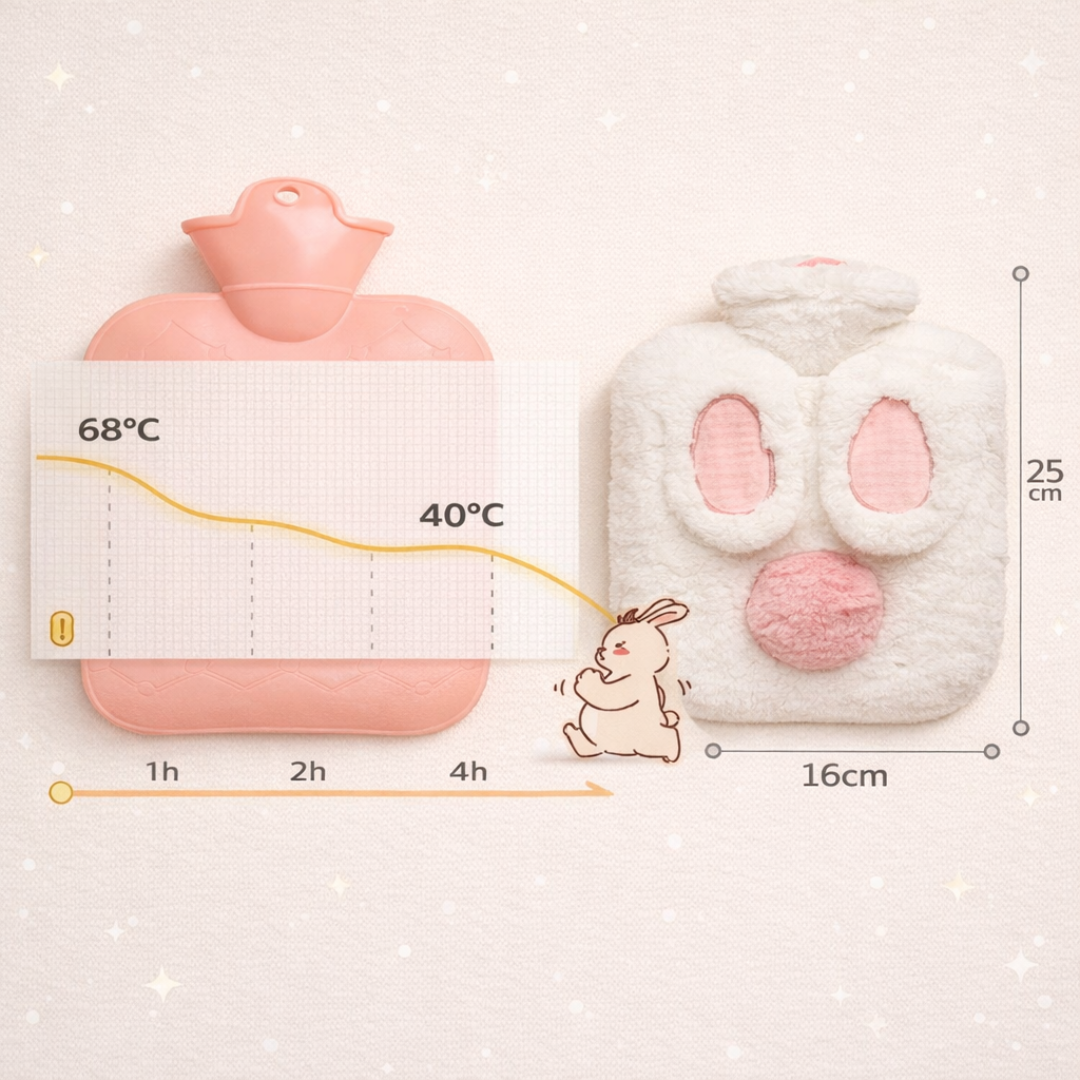 Plush Bunny Hot Water Bag | 1000ml Reusable Bag | Soothing Relief | Compact and Travel Friendly Design (Copy)