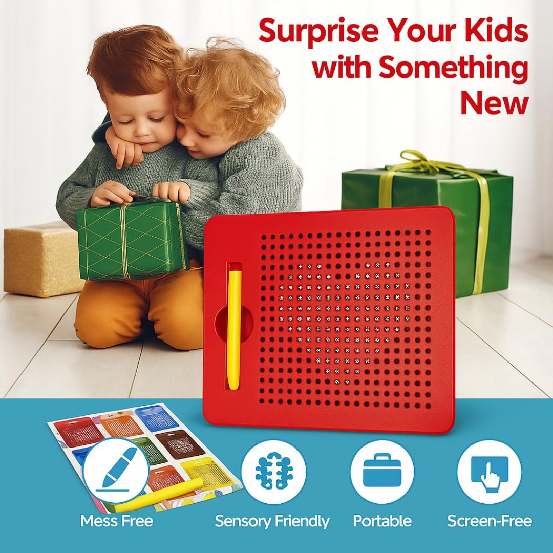 Magnetic Drawing Board | Erasable | Magnetic Stylus Pen included | Gift for Kids ages 3+