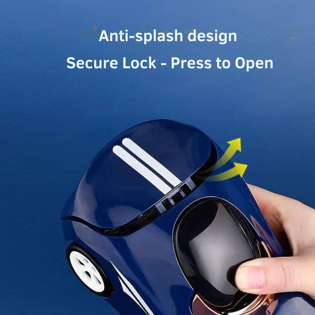 Sports Car Water Bottle | 280 ML Capacity | Adjustable Strap | Playful Design | For Kids