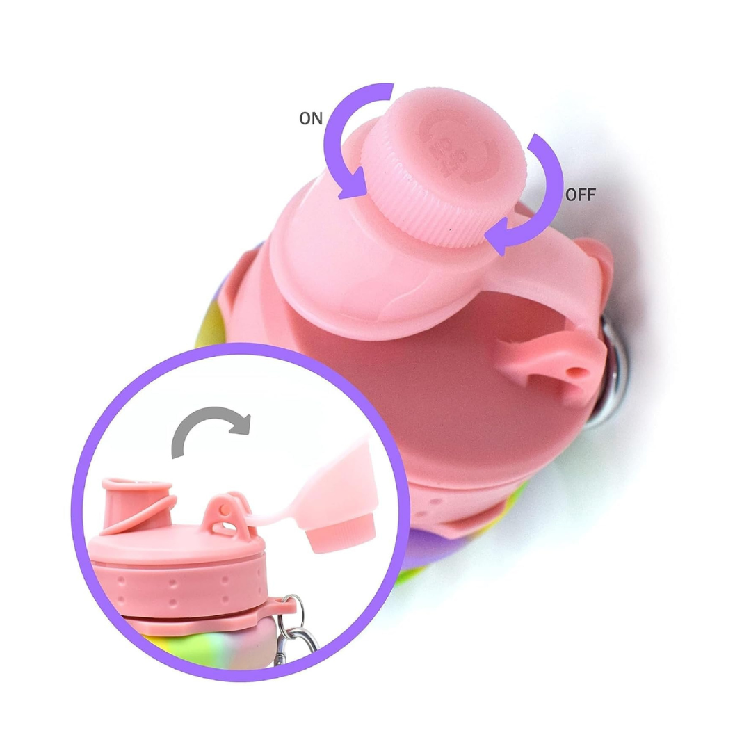 Multicolour Collapsible Water Bottle | 500 ML Capacity | Food Grade Silicone Bottle | Ideal for School, Sports or Outdoor