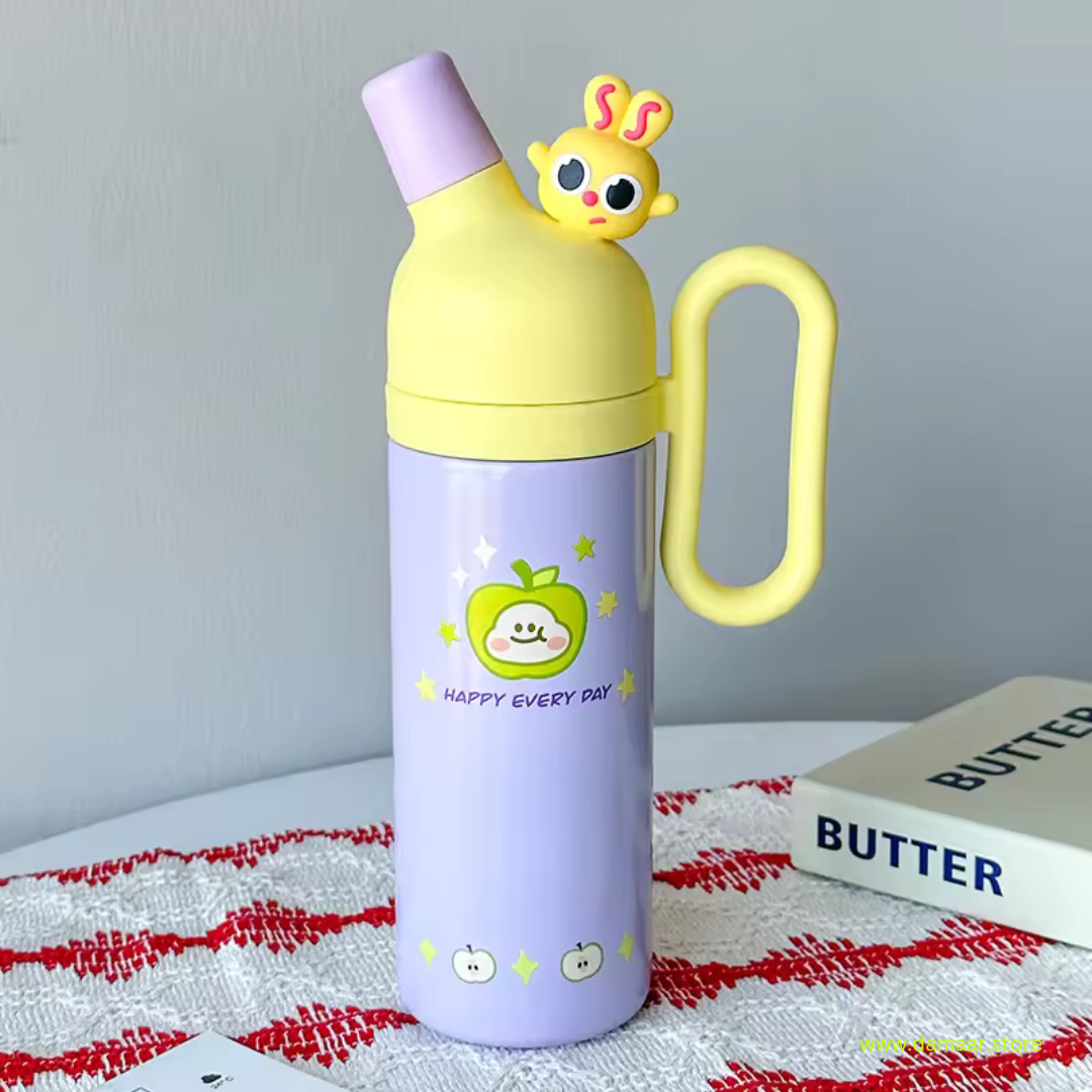 Happy Cartoon Tumbler Bottle | Stainless Steel Vacuum Insulated | 800ML Large Capacity | For all Ages