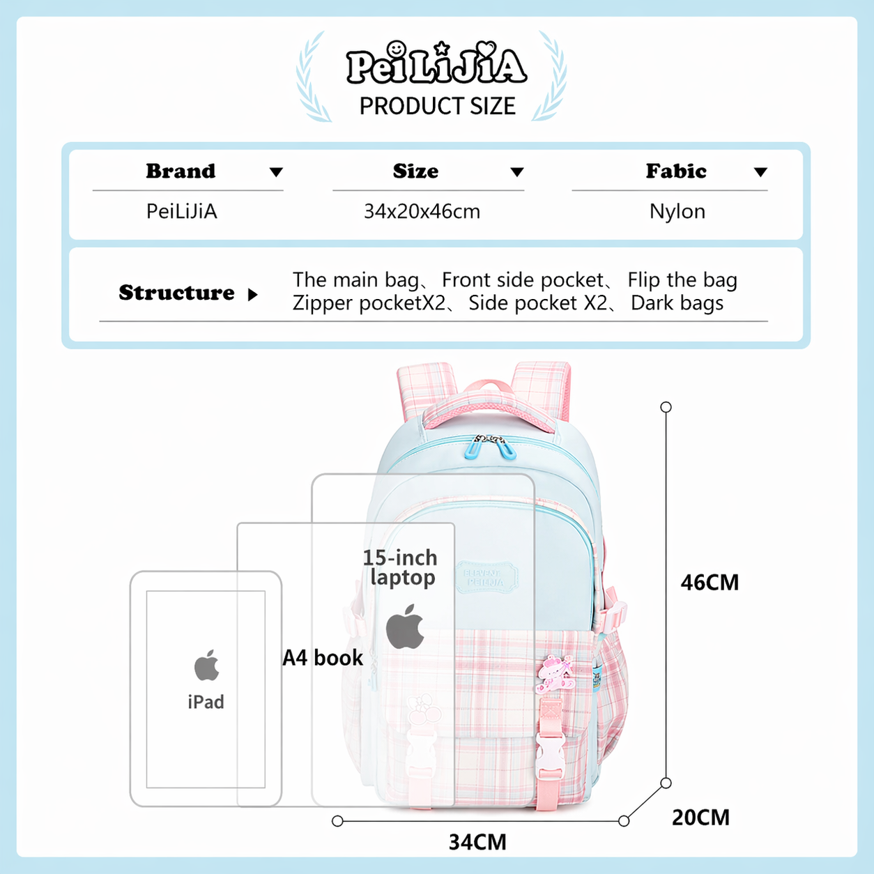 BlushSky Smart School Backpack | Lightweight, Spacious & Stylish | Multiple Compartments | School, College and Travels | Boys and girls aged 8 to 14 years