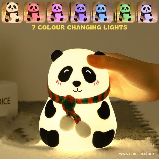 Cute Panda Lamp | 7 Colourful Changing Lights | USB Rechargeable | Night Lamp for Kids | Decor and Gift