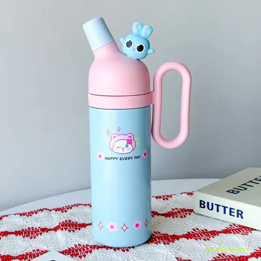 Happy Cartoon Tumbler Bottle | Stainless Steel Vacuum Insulated | 800ML Large Capacity | For all Ages