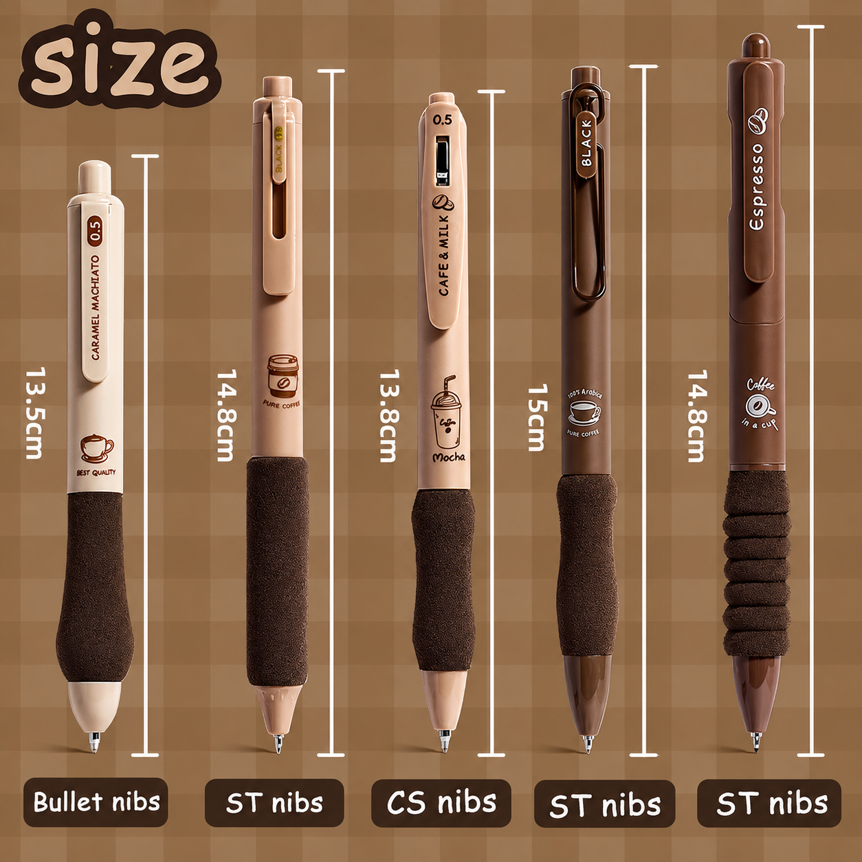 Coffee Collection Ballpoint Pen Set | Pack of 5 Coffee-Themed Pens | Soft Grip and Smooth Writing | Return Gift for Girl and Boys