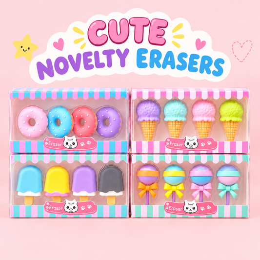Ice Cream - Desert Erasers | Soft Eraser | Attractive Colours | Gift Pack | Set of 2 packs