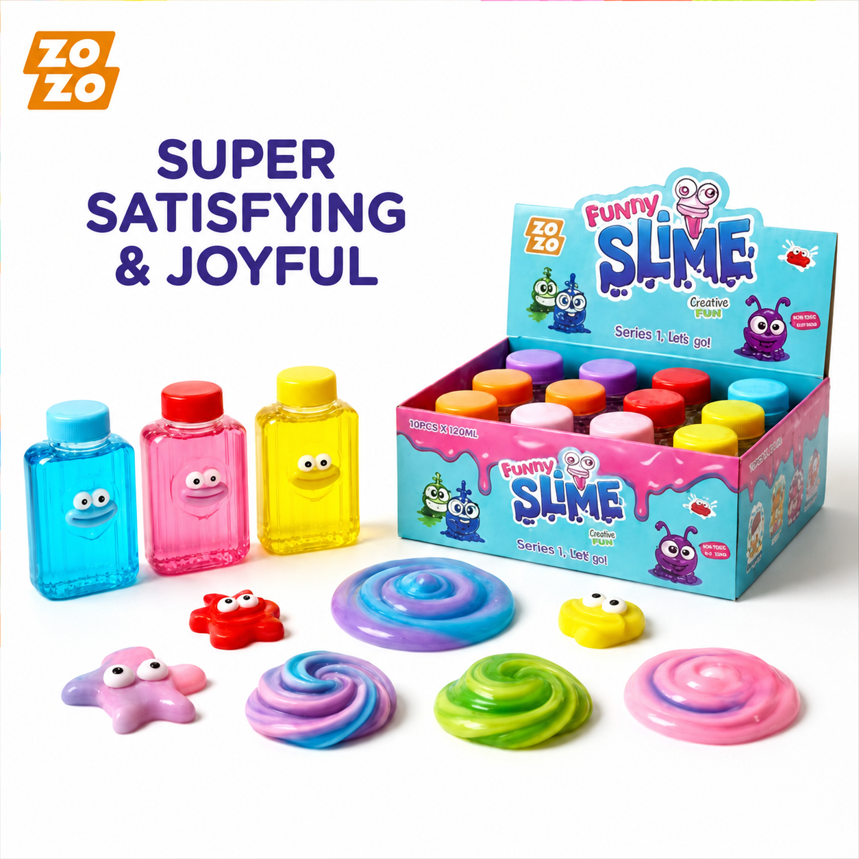Fun Colourful Slime | 12 Colourful Stretchy Slime Bottles | Creative Play & Sensory Fun | Perfect for gifting