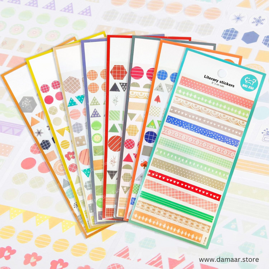Artistic Stickers | 8 Sheets Pack | 350+ pcs Stickers | Multi-Colour | Art & Craft