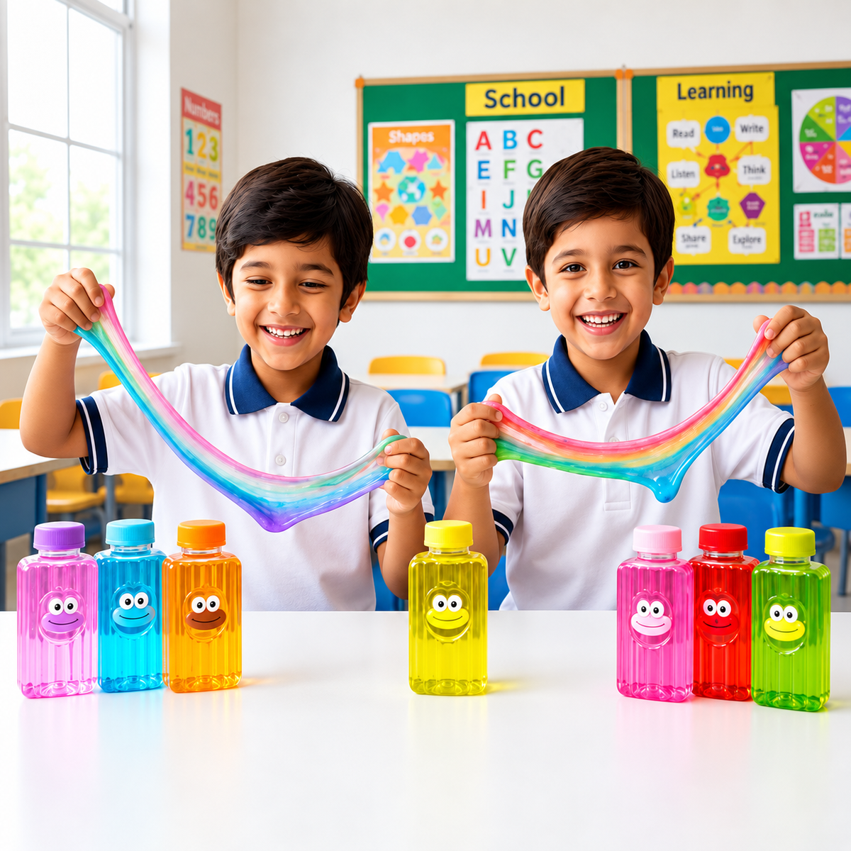 Fun Colourful Slime | 12 Colourful Stretchy Slime Bottles | Creative Play & Sensory Fun | Perfect for gifting