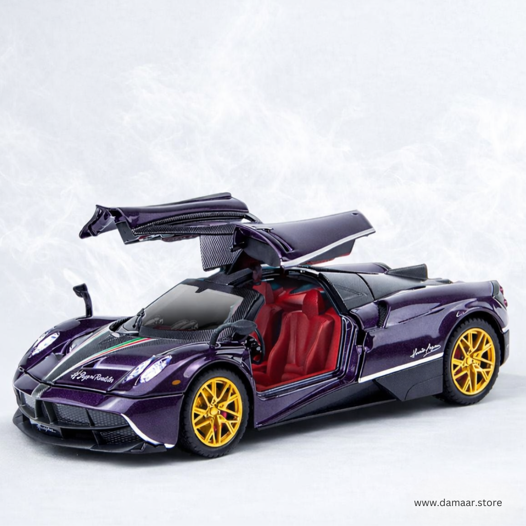 Pagani Huayra Supercar | Smart and Fast | 1:24 Large Size | Premium and Rich Look | Die Cast Metal Pull Back | Lights and Music