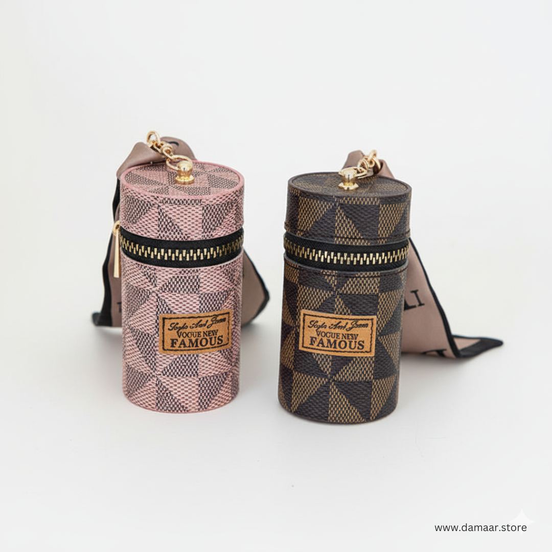 Elegant Mini Purse Keychain | Compact organizer for Lipstick, Cash, Keys, Coin, Earbuds